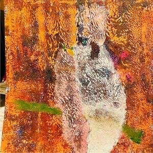 COCKATOO'S IN LOVE - ABSTRACT w/ Texturing Processes - Artist RaeLE M.
